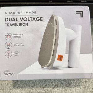 Sharper Image White and Gray Travel Iron